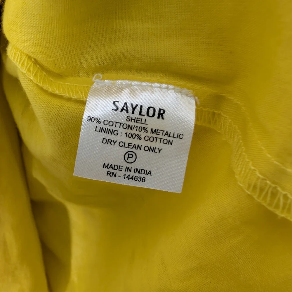 💘 Saylor Adrianne Ruffle-Sleeve Yellow Metallic Mini Dress - Picture 5 of 5